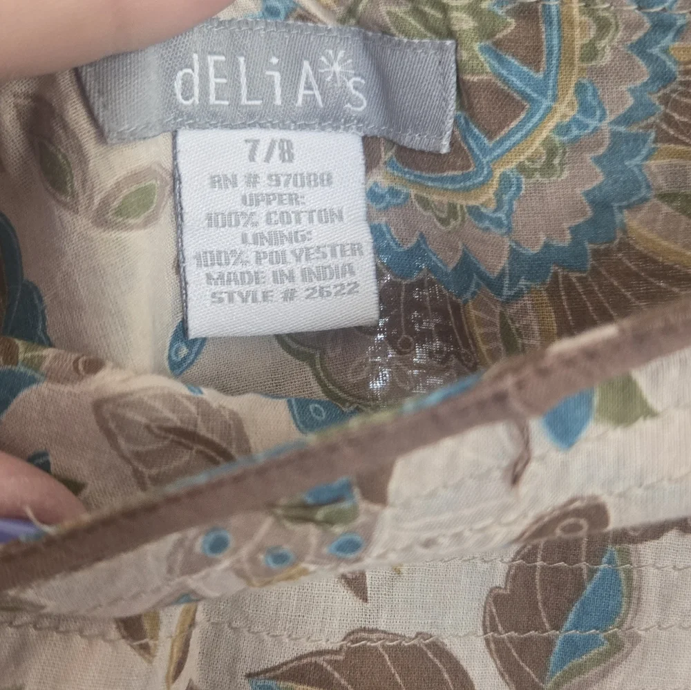 Delias Brown Floral Skirt Size 7/8 - Picture 2 of 7